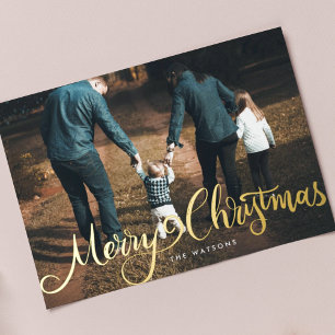merry christmas gold big hand lettered photo