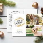 Merry Christmas Gold Botanicals, 2 Photos Postcard<br><div class="desc">Send out Christmas holiday Cheer with this festive postcard featuring your two photos and faux gold hand drawn botanicals. The backside offers space for a typed note or delete to leave space for a handwritten note. Fun and festive yet simple and modern - a card that's sure to spread Holiday...</div>