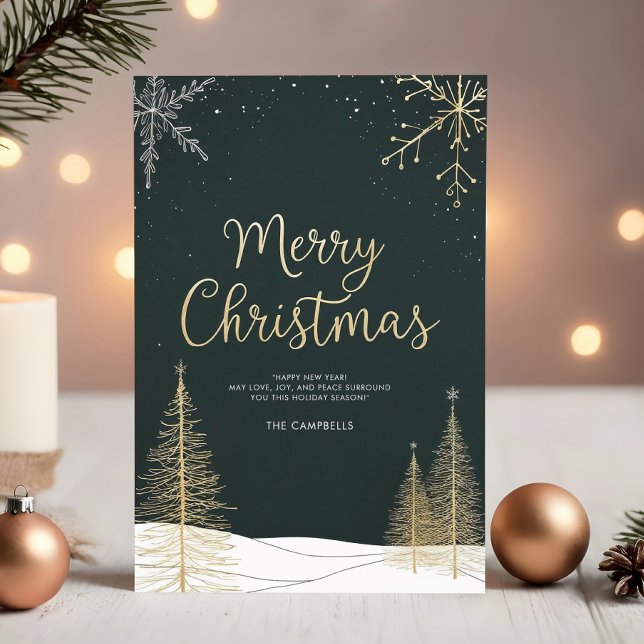 Merry Christmas Gold Calligraphic Holiday Card (Creator Uploaded)