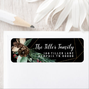 Merry Christmas Gold Floral Frame