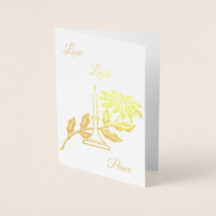 Merry Christmas Gold Foil Candlelight Card