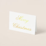 Merry Christmas Gold Foil Simple Chic Card<br><div class="desc">Merry Christmas Typography Elegant Gold or Silver Foil,  you can change all text,  Mini Card for Christmas Gifts</div>