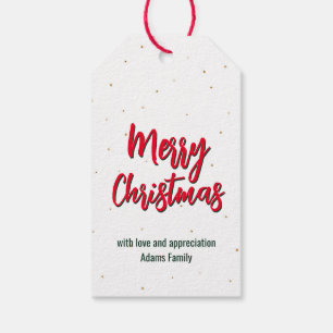 Merry Christmas gold glitter Gift Tags