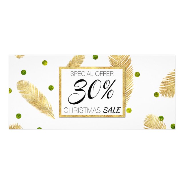 Merry Christmas Gold Glitter Script Discount Card (Front)