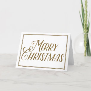Merry Christmas Gold Minimalist Elegant Holiday Card