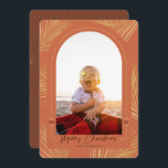 Merry Christmas Gold Palm Rust Beach Photo Holiday Card<br><div class="desc">A modern holiday card with a traditional Merry Christmas message. Personalise with your names and favourite picture. If you need help please contact me (Maria) using the contact button below or directly at info@the52edit.com ... Happy to help!

Colour Rust terracotta 
Image by Matt Howard on Unsplash</div>