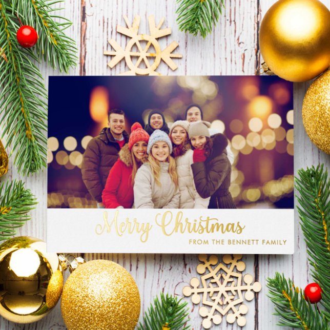 Merry Christmas Gold Red Photo Script Modern (Creator Uploaded)