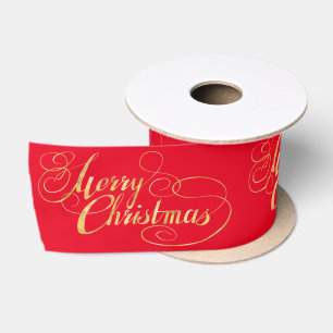 Merry Christmas (GOLD) Satin Ribbon