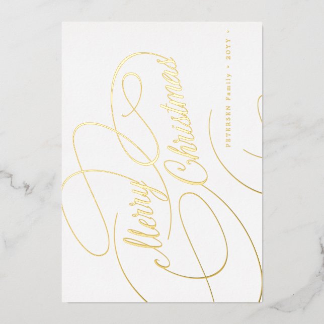 Merry Christmas gold script simple elegant (Front)