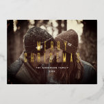 Merry Christmas. Gold simple minimalist photo<br><div class="desc">"Merry Christmas" gold simple minimalist photo card for winter holiday. Please contact me if you need additional items.</div>