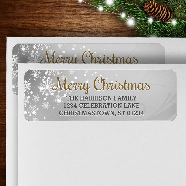 Merry Christmas (gold) Snowfrosted Label (Creator Uploaded)