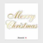 Merry Christmas Gold Sticker<br><div class="desc">Custom-cut vinyl sticker with an image of the sentiment “Merry Christmas” in gleaming gold script. See the entire Holiday Sticker collection in the INVITES | Stickers & Labels section.</div>