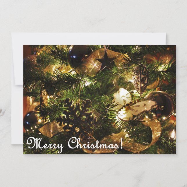 Merry Christmas Golden Butterfly Invitation (Front)