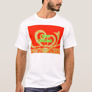 Merry Christmas Golden Red Snowflex.jpg T-Shirt