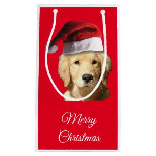 Merry Christmas Golden Retriever Small Gift Bag