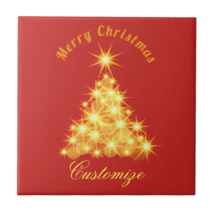 Merry Christmas Golden Tree Thunder_Cove Tile
