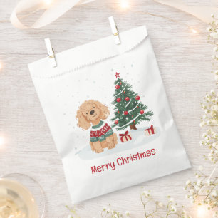 Merry Christmas Goldendoodle Dog Favour Bags