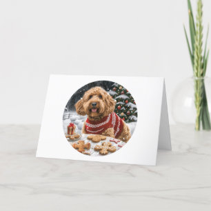 Merry Christmas Goldendoodle Dogs Holiday Card