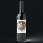 Merry Christmas Goldendoodle Puppy Dogs Wine Label<br><div class="desc">Cute illustration of Goldendoodle dogs dressed in holiday attire. Perfect for pet lovers and owners during the holiday season.</div>