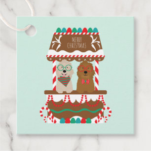 Merry Christmas Goldendoodles Holiday Stand Dogs Favour Tags