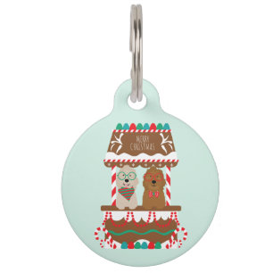 Merry Christmas Goldendoodles Holiday Stand Dogs Pet Tag