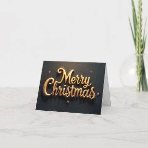 "Merry Christmas" goldene Schrift in Englisch  Holiday Card