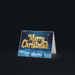 "Merry Christmas" goldene Schrift mit Schnee Holiday Card<br><div class="desc">Das festliche Design "Merry Christmas" kombiniert eine glänzend,  leuchtende goldene Schrift mit einer verschneiten Landschaft. Ideal für Grußkarten,  Geschenke oder Dekorationen,  die Weihnachtsgrüße mit einer zauberhaften Winterlandschaft überbringen sollen.</div>