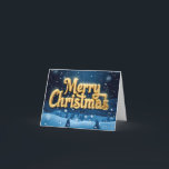 "Merry Christmas" goldene Schrift mit Schnee Holiday Card<br><div class="desc">Das festliche Design "Merry Christmas" kombiniert eine glänzend,  leuchtende goldene Schrift mit einer verschneiten Landschaft. Ideal für Grußkarten,  Geschenke oder Dekorationen,  die Weihnachtsgrüße mit einer zauberhaften Winterlandschaft überbringen sollen.</div>