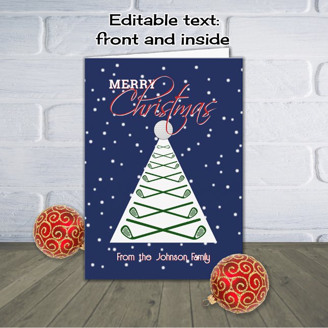 Merry Christmas golf custom text Holiday Card (Creator Uploaded)