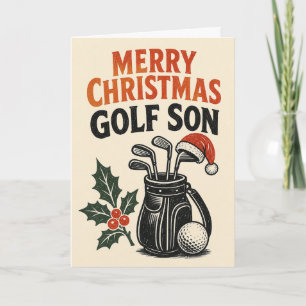 Merry Christmas Golf Son Card