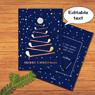 Merry christmas golf tree custom text blue