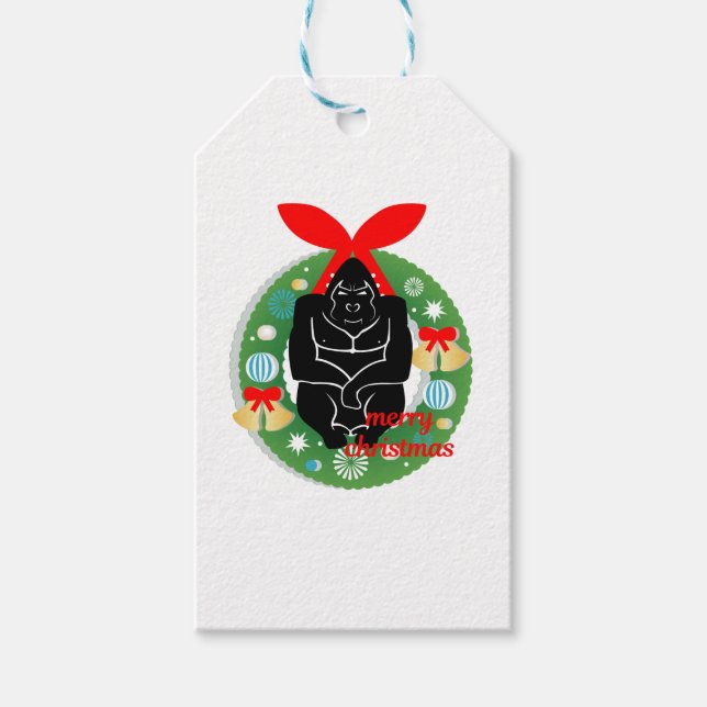 merry christmas gorilla gift tags (Front)