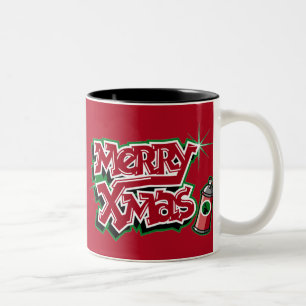 Merry Christmas graffiti mug