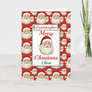 Merry Christmas Granddaughter Santa  Holiday Card