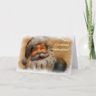 Merry Christmas Granddaughter, Vintage Santa Card