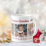 Merry Christmas Grandma 4 Photo Collage Coffee Mug<br><div class="desc">Wish Grandma a Merry Christmas in a special way with this unique personalised 4 photo mug.</div>