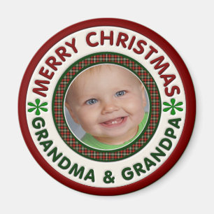 Merry Christmas Grandma and Grandpa Photo Magnet