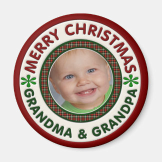 Merry Christmas Grandma and Grandpa Photo Magnet