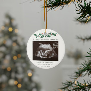 Merry Christmas Grandma Baby Ultrasound Ceramic Tree Decoration