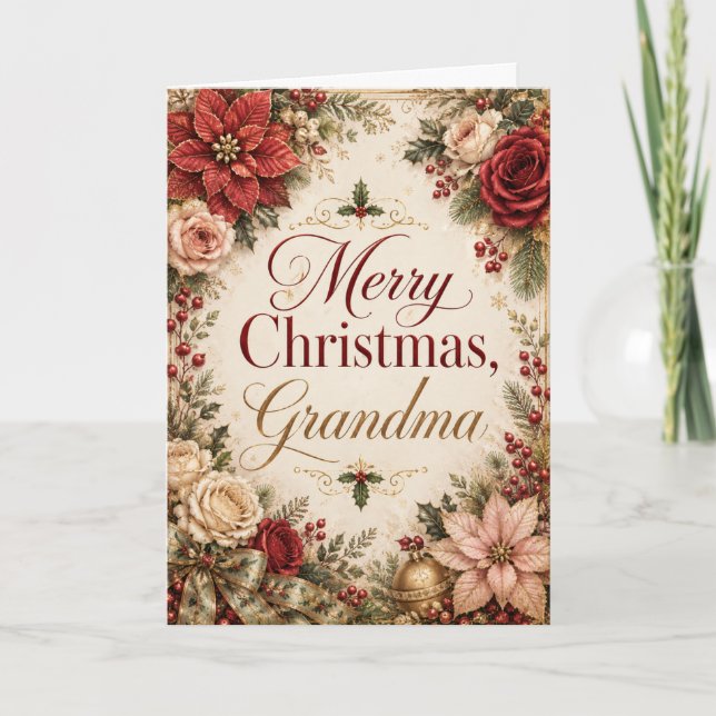 Merry Christmas Grandma Card (Front)