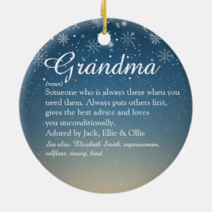 Merry Christmas Grandma Grandmother Definition Ceramic Tree Decoration