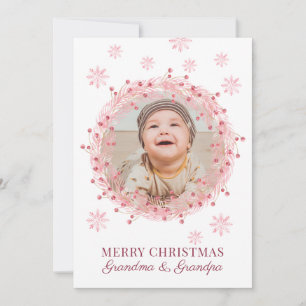 Merry Christmas Grandma Grandpa Baby Photo 