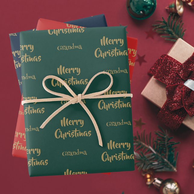 Merry Christmas Grandma | Happy Holidays Wrapping Paper Sheet (Creator Uploaded)
