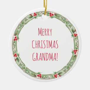 MERRY CHRISTMAS GRANDMA! Love Grandchild XOXO Ceramic Tree Decoration