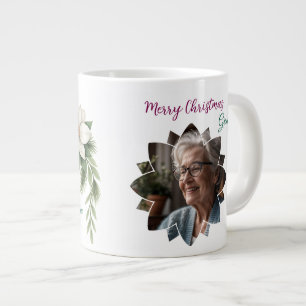Merry Christmas Grandma Photo Holiday Gift Large Coffee Mug