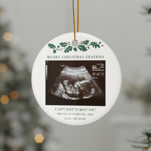 Merry Christmas Grandma Pregnancy Baby Scan Ceramic Tree Decoration