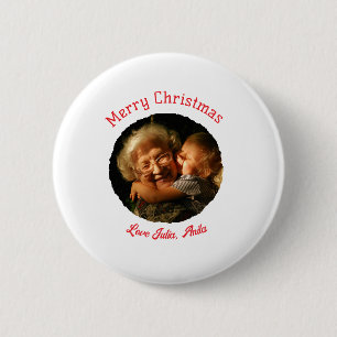 Merry Christmas grandmother daughter photo circle 6 Cm Round Badge