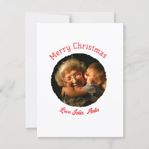 Merry Christmas grandmother daughter photo circle Postcard