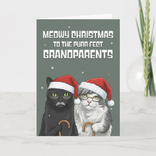 Merry Christmas Grandparents Funny Cats Humor Holiday Card