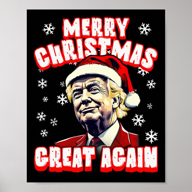Merry Christmas Great Again Xmas Trump Santa Trump Poster (Front)